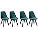 Set Di 4 Sedie In Velluto Verde Nora Con Cuscino - Foto miniatura 7