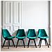 Set Di 4 Sedie In Velluto Verde Nora Con Cuscino - Foto miniatura 8
