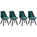 Set Di 4 Sedie In Velluto Verde Nora Con Cuscino - Foto miniatura 1