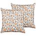 Set Di 2 Cuscini Meadia Cotone 45 X 45 Cm Rosso Trama Floreale - Foto miniatura 5