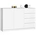 Cassettiera K013, 2 ante e 4 cassetti, 160x40x99 cm, Colore Bianco - Foto miniatura 1