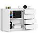 Cassettiera K013, 2 ante e 4 cassetti, 160x40x99 cm, Colore Bianco - Foto miniatura 2