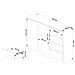 Cassettiera K013, 2 ante e 4 cassetti, 160x40x99 cm, Colore Bianco - Foto miniatura 3
