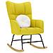 Sedia A Dondolo Giallo Chiaro In Tessuto - Foto miniatura 1