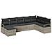 Set di divani da giardino  8 pezzi con cuscini grigio chiaro polyrattan, Divano da giardino 2 posti  con vano contenitore e cuscini grigio polyrattan - Foto miniatura 1