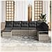 Set di divani da giardino  8 pezzi con cuscini grigio chiaro polyrattan, Divano da giardino 2 posti  con vano contenitore e cuscini grigio polyrattan - Foto miniatura 3