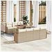Set di divani da giardino 8 pezzi con cuscini in rattan poliestere beige e acacia,  Divano da giardino 2 posti con cuscini in rattan poliestere beige - Foto miniatura 2