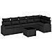 Set divano da giardino  7 Pezzi con Cuscini Beige Polyrattan, Divano da giardino  2 posti con spazio di stoccaggio e cuscini Polyrattan Nero - Foto miniatura 1