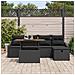 Set Divano da Giardino 6 Pezzi con Cuscini Nero Polyrattan - Foto miniatura 3