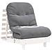 Divano Letto Futon con Materasso Bianco 70x206x11cm Legno Pino - Foto miniatura 4