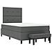 Letto Box Spring con Materasso e Panchina Grigio Scuro 120x200 cm - Foto miniatura 3