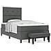 Letto Box Spring con Materasso e Panchina Grigio Scuro 120x200 cm - Foto miniatura 4