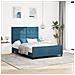 Struttura Letto Blu Scuro 140x200 cm Velluto - Foto miniatura 2