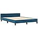 Struttura Letto Blu Scuro 140x200 cm Velluto - Foto miniatura 3