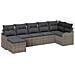 Set Divano da Giardino con cuscino 7 pcs Grigio Poly Rattan - Foto miniatura 1