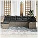 Set Divano da Giardino con cuscino 7 pcs Grigio Poly Rattan - Foto miniatura 3