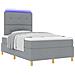 Letto a molle con materasso Grigio chiaro 120 x 200 cm Tessuto - Foto miniatura 3