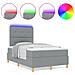 Letto a molle con materasso Grigio chiaro 120 x 200 cm Tessuto - Foto miniatura 4