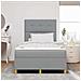 Letto a molle con materasso Grigio chiaro 120 x 200 cm Tessuto - Foto miniatura 5