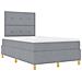 Letto a molle con materasso Grigio chiaro 120 x 200 cm Tessuto - Foto miniatura 7