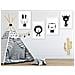 Set Di 4 Stampe Poster Per Bambini E Camera Infantile Stile Nordic Style Animali In Bianco E Nero Nera Senza Cornice A3 - Foto miniatura 1