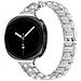 Elegante Cinturino In Acciaio Inossidabile Con Diamanti Compatibile Con Samsung Watch 8 (versione Più Piccola) Silver - Foto miniatura 1