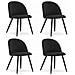 BELLO Chair Black Velvet Metal Legs Set di 4 - Foto miniatura 1