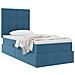 Letto con contenitore e materasso Blu Scuro 90 x 200 cm Velluto - Foto miniatura 3