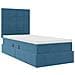 Letto con contenitore e materasso Blu Scuro 90 x 200 cm Velluto - Foto miniatura 5