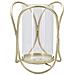 Porta Candele Glox Gold In Ferro Dorato E Vetro, Ø16x21,5 Cm - Foto miniatura 1