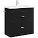 Mobiletto da Bagno Sotto Lavabo Rovere Nero 78,5 x 37,5 x 81 cm - Foto miniatura 2