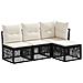 Set Divano da Giardino 4 pcs Nero polyrattan - Foto miniatura 1