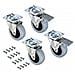Set Di 4 Rotelle Pivotanti Per Mobile Ø75mm Con Piastra Di Assemblaggio E Cuscinetti A Sfere, Ruote Girevoli In Gomma Colore Grigio - Foto miniatura 1