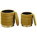 Set Di 2 Pouf Contenitore Color Senape Garland - Foto miniatura 7