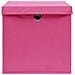 Scatole Portaoggetti con Coperchi 10pz Rosa 32x32x32 cm Tessuto - Foto miniatura 2