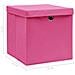 Scatole Portaoggetti con Coperchi 10pz Rosa 32x32x32 cm Tessuto - Foto miniatura 3