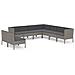 Set Divani Da Giardino 9 Pz Con Cuscini In Polyrattan Grigio - Foto miniatura 2