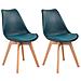 Set Di 2 Sedie Scandinave Nora Blu Con Cuscino - Foto miniatura 8