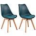 Set Di 2 Sedie Scandinave Nora Blu Con Cuscino - Foto miniatura 1