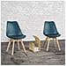 Set Di 2 Sedie Scandinave Nora Blu Con Cuscino - Foto miniatura 5
