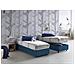 Letto Singolo Melissa, Letto Contenitore Con Rivestimento In Tessuto, 100% Made In Italy, Apertura Laterale, Adatto Per Materasso Cm 80x190, Blu - Foto miniatura 2
