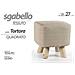 Trade Shop - Pouf Sgabello Poggiapiedi Quadrato Pouff Tessuto Piedi Legno Tortora 27x28cm 790010 - Foto miniatura 1