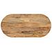 Piano Tavolo 100x50x2,5 Cm Ovale In Legno Massello Di Mango - Foto miniatura 1