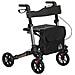 Deambulatore Pieghevole in Allumino ad Altezza Regolabile con Borsa, 67x65x79.5-94 cm, Nero e Argento - Foto miniatura 1