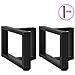 Gambe Tavolino Da Caffè A T 2 Pz Nero 50x25x(30-31) Cm Acciaio - Foto miniatura 3