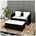 Lusso Casadino -  Set Divani Da Giardino 4 Pz Con Cuscini In Polyrattan Nero - Foto miniatura 7