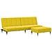Divano Letto 2 Posti con Sgabello Giallo in Velluto - Foto miniatura 1