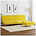 Divano Letto 2 Posti con Sgabello Giallo in Velluto - Foto miniatura 2