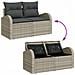 Set divano giardino  5 pezzi con cuscini grigio chiaro in rattan sintetico, Divano giardino  2 posti con ripostiglio e cuscini grigio chiaro in rattan sintetico - Foto miniatura 9