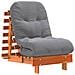 Divano Letto Futon con Materasso Marrone Cera 60x206x11cm Pino - Foto miniatura 1